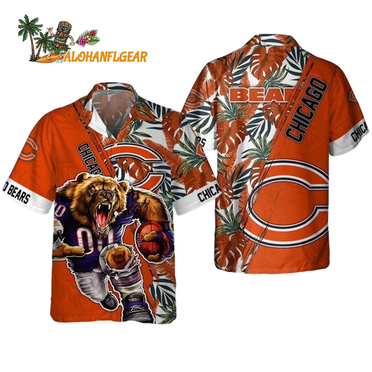 Chicago Bears Mascot Summer Hawaiian Shirt, Chicago Bears Aloha Shirt Chicago Bears Mascot Summer Hawaiian Shirt, Chicago Bears Aloha Shirt