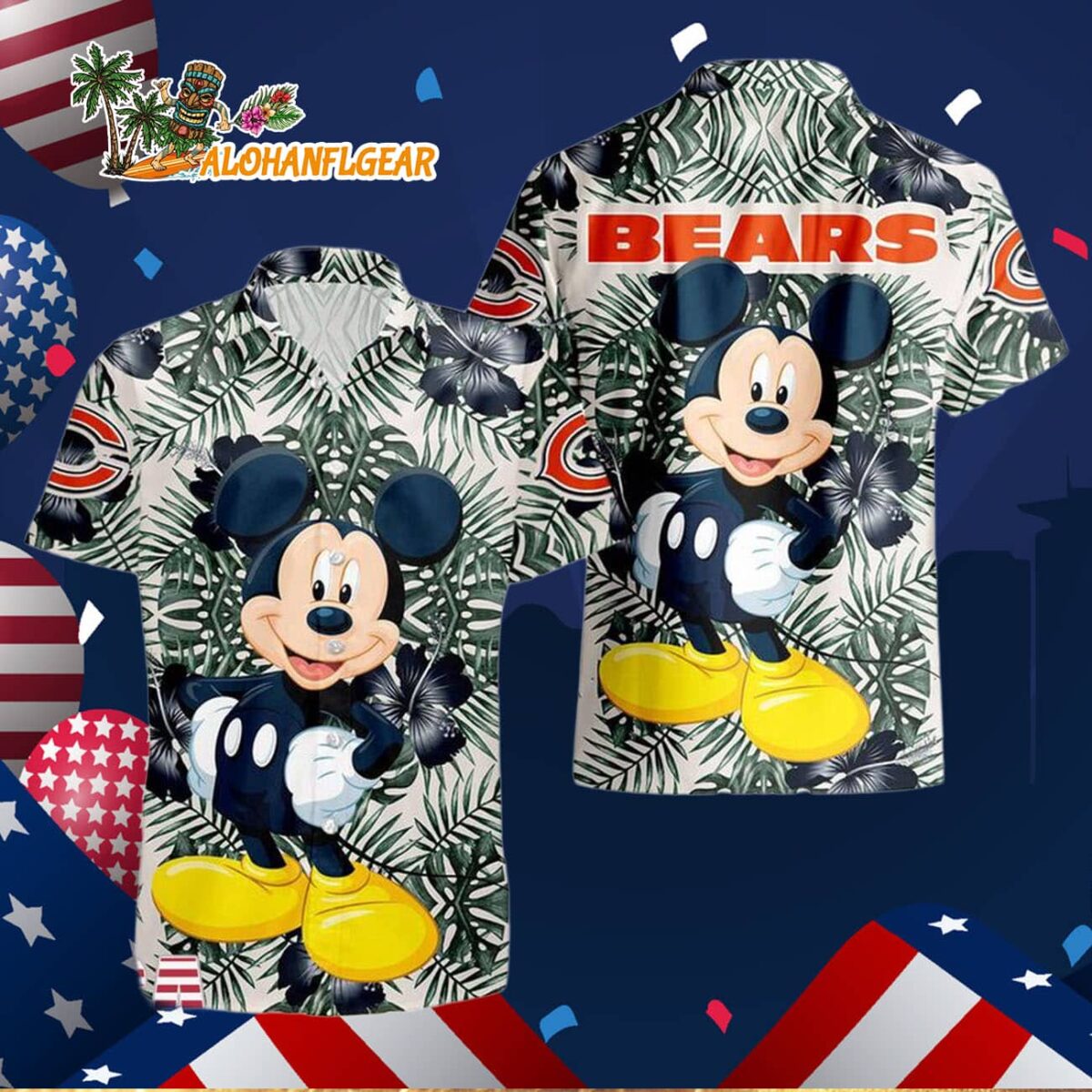 Chicago Bears Mickey Disney Limited Edition Hawaiian Shirt Chicago Bears Aloha Shirt 3