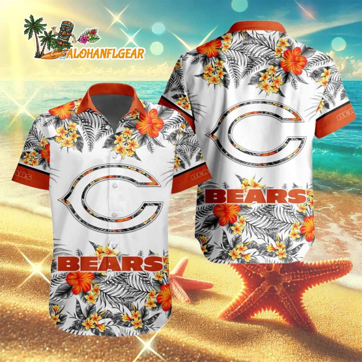 Chicago Bears Special Floral Tropical Team Spirit Hawaiian Shirt Chicago Bears Aloha Shirt 3
