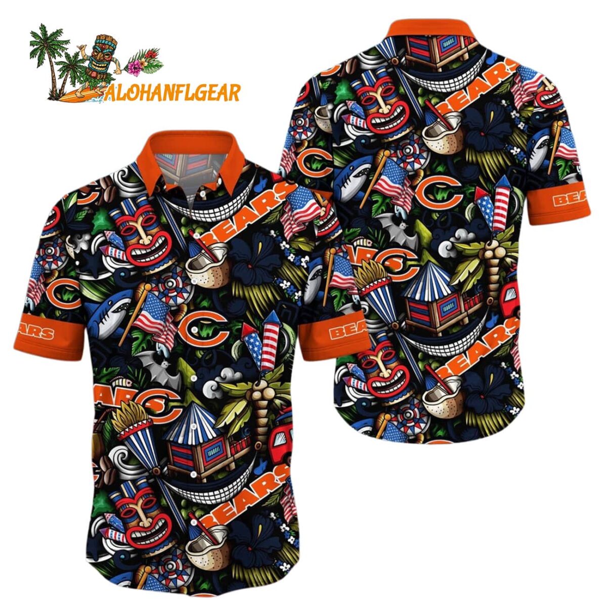 Chicago Bears Tiki Me Off Hawaiian Shirt Chicago Bears Aloha Shirt 1