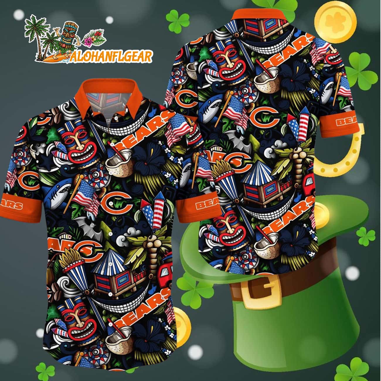 Chicago Bears Tiki Me Off Hawaiian Shirt, Chicago Bears Aloha Shirt Chicago Bears Tiki Me Off Hawaiian Shirt, Chicago Bears Aloha Shirt