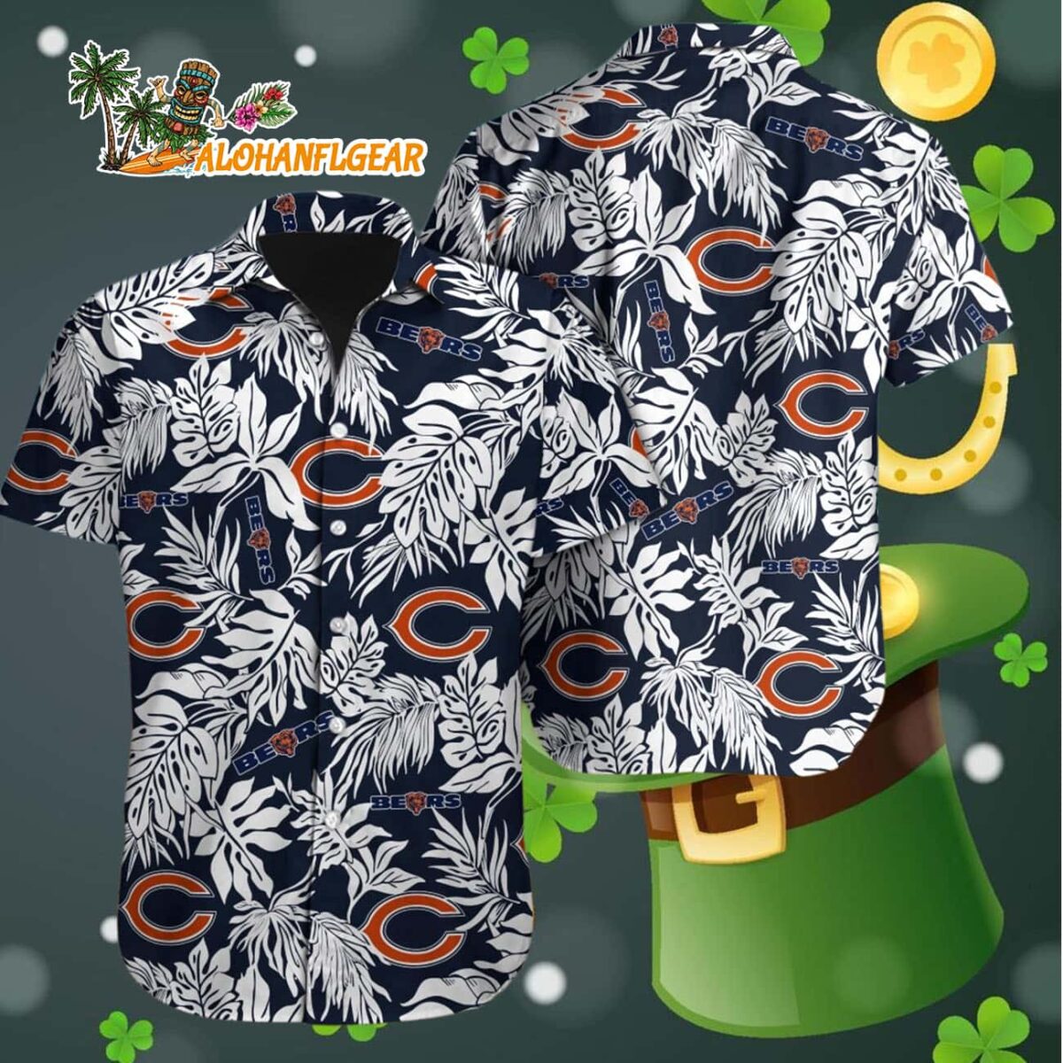 Chicago Bears Tropical Leafs Designs Hawaiian Shirt Chicago Bears Aloha Shirt 4