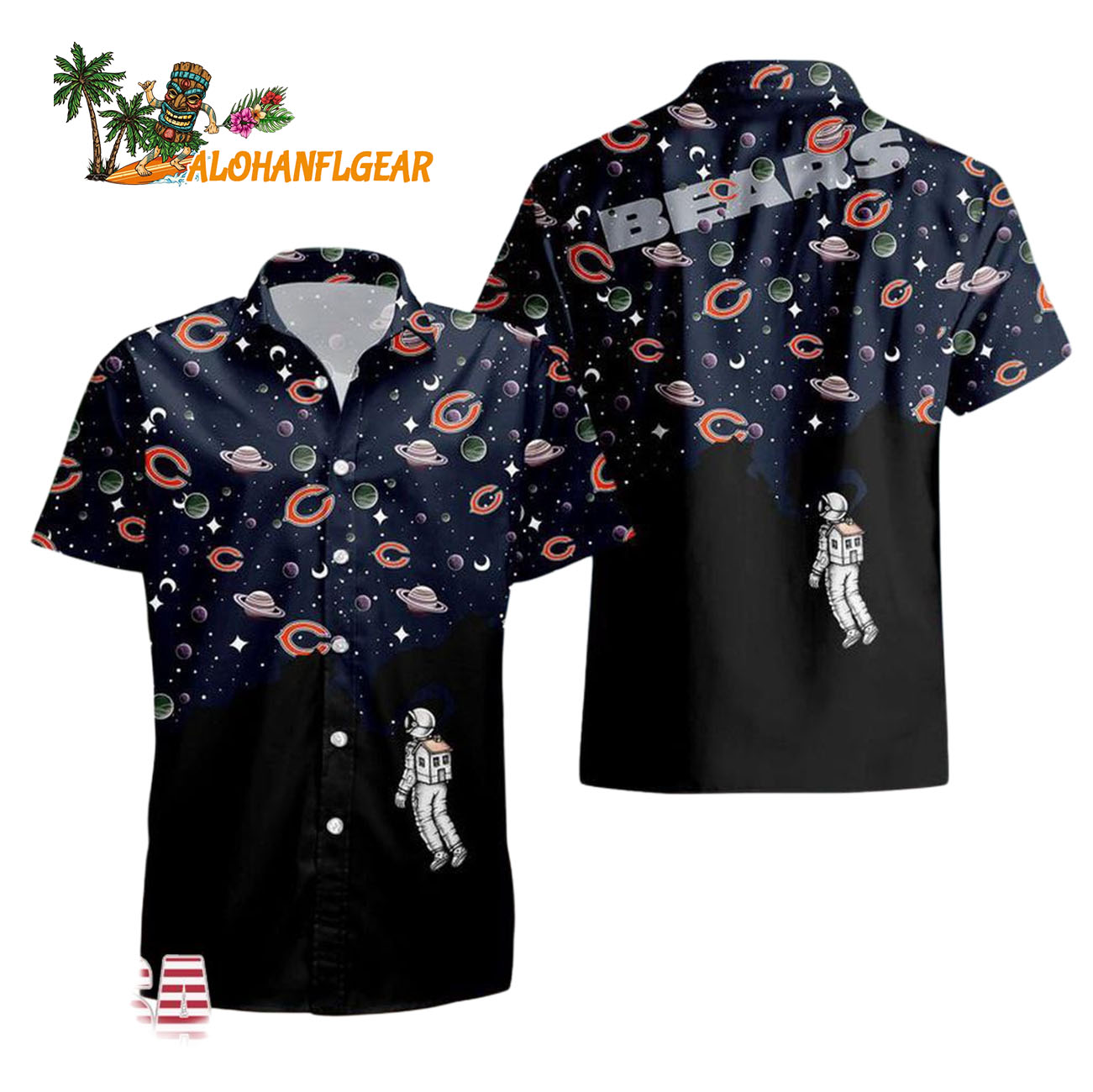 Chicago Bears Universal Astronaut Pattern Hawaiian Shirt, Chicago Bears Aloha Shirt Chicago Bears Universal Astronaut Pattern Hawaiian Shirt, Chicago Bears Aloha Shirt