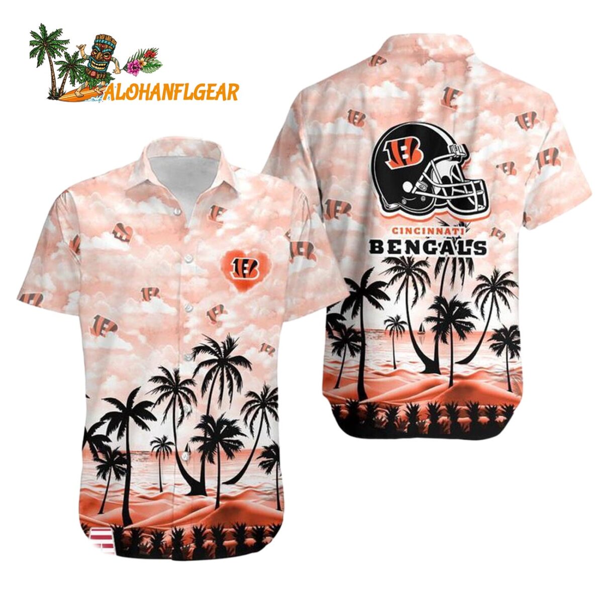 Cincinnati Bengals Coconut Palms Limited Edition Hawaiian Shirt Cincinnati Bengals Aloha Shirt 1