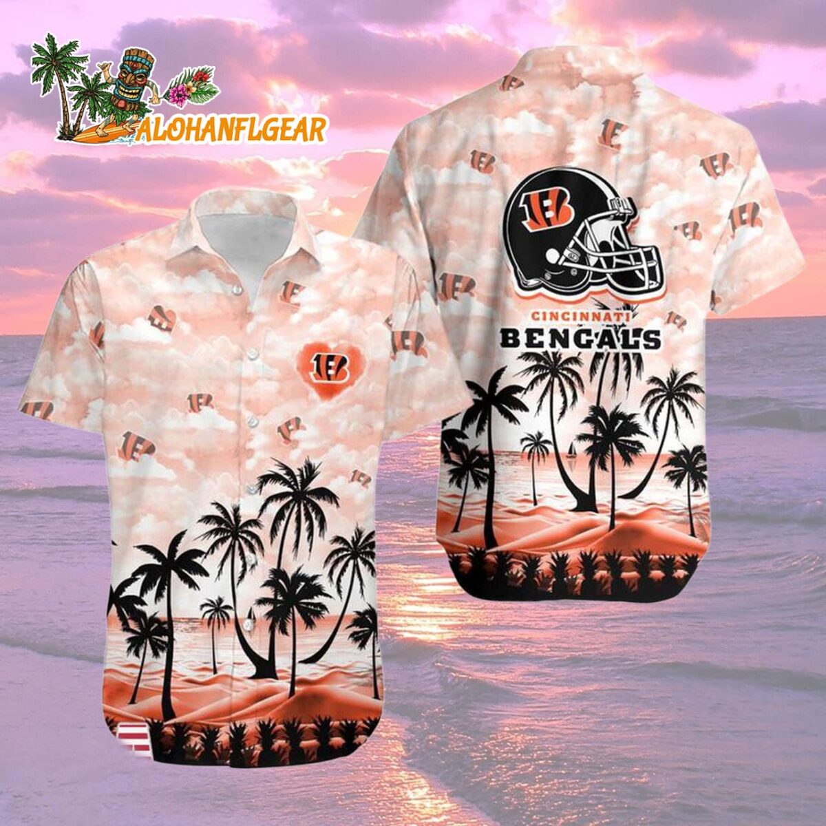Cincinnati Bengals Coconut Palms Limited Edition Hawaiian Shirt Cincinnati Bengals Aloha Shirt 2