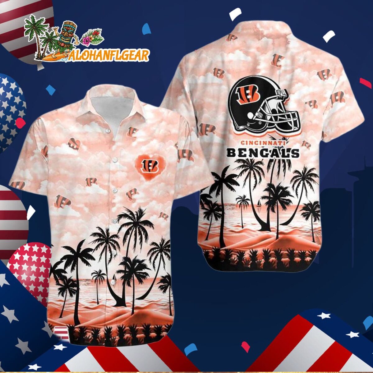 Cincinnati Bengals Coconut Palms Limited Edition Hawaiian Shirt Cincinnati Bengals Aloha Shirt 3