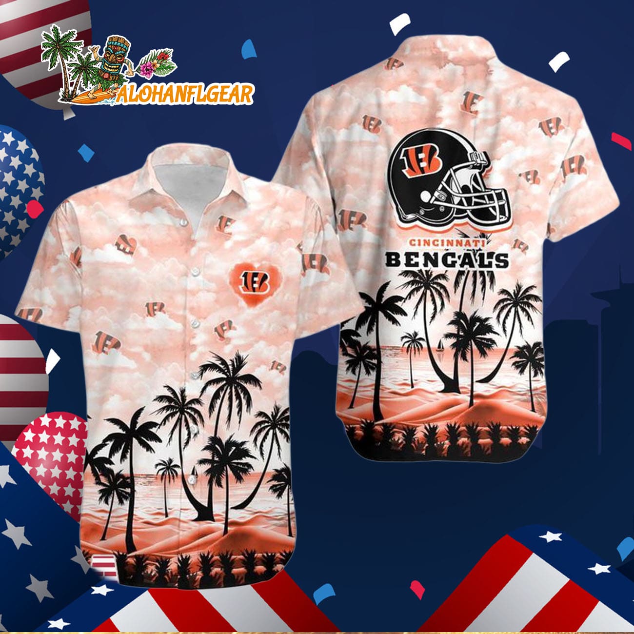Cincinnati Bengals Coconut Palms Limited Edition Hawaiian Shirt, Cincinnati Bengals Aloha Shirt Cincinnati Bengals Coconut Palms Limited Edition Hawaiian Shirt, Cincinnati Bengals Aloha Shirt