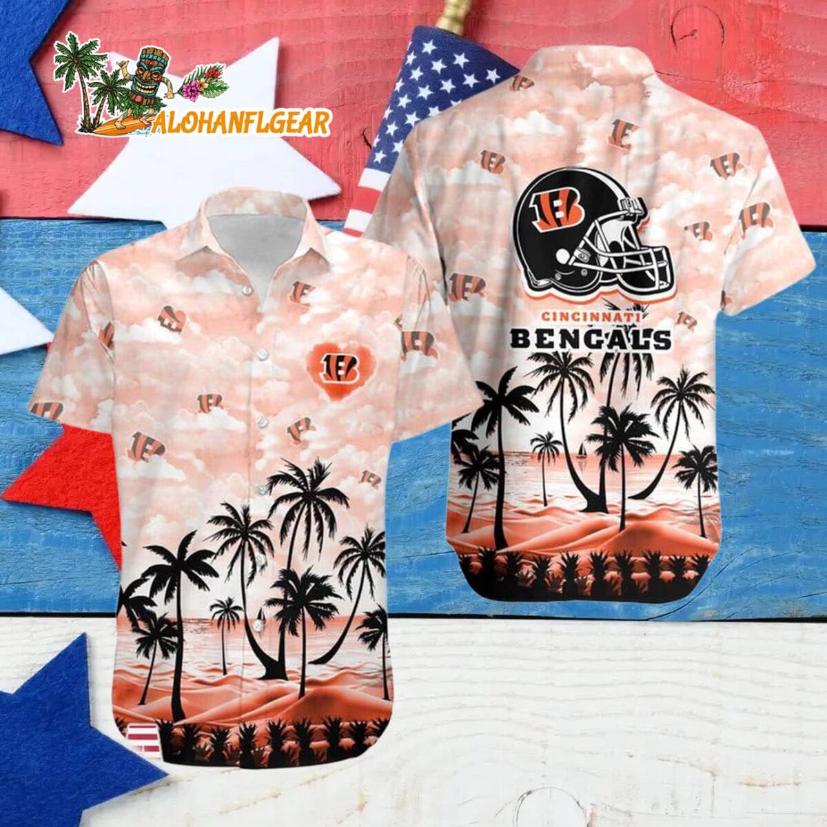 Cincinnati Bengals Coconut Palms Limited Edition Hawaiian Shirt Cincinnati Bengals Aloha Shirt 4