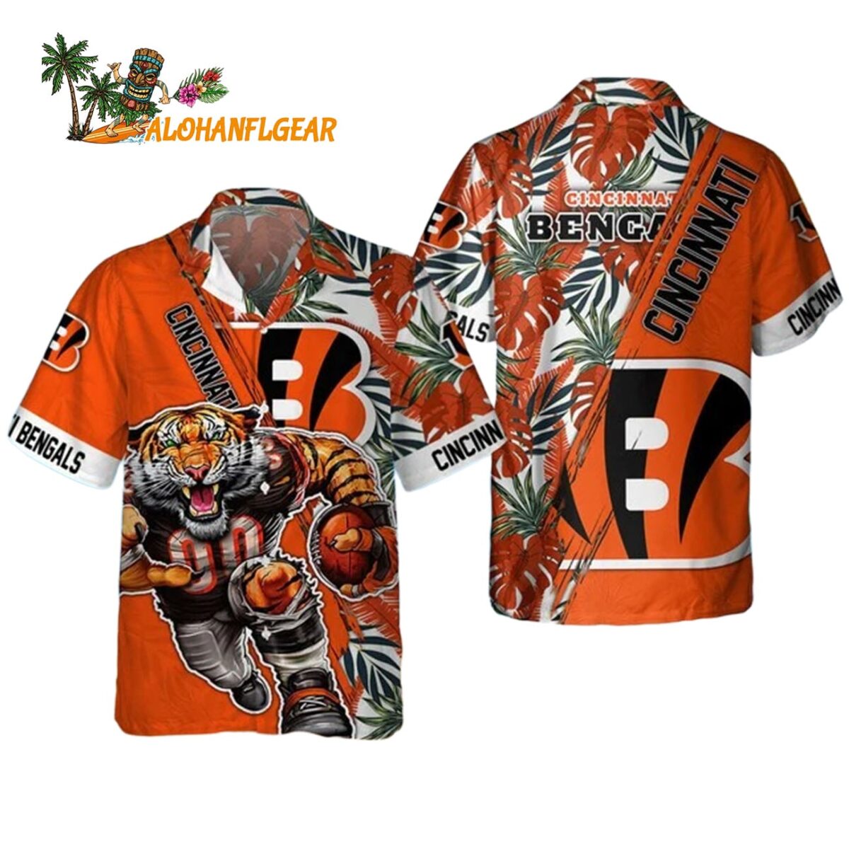 Cincinnati Bengals Mascot Summer Hawaiian Shirt Cincinnati Bengals Aloha Shirt 1