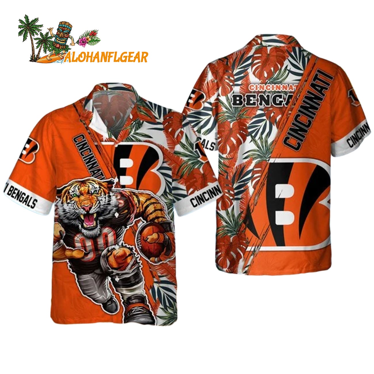 Cincinnati Bengals Mascot Summer Hawaiian Shirt, Cincinnati Bengals Aloha Shirt Cincinnati Bengals Mascot Summer Hawaiian Shirt, Cincinnati Bengals Aloha Shirt