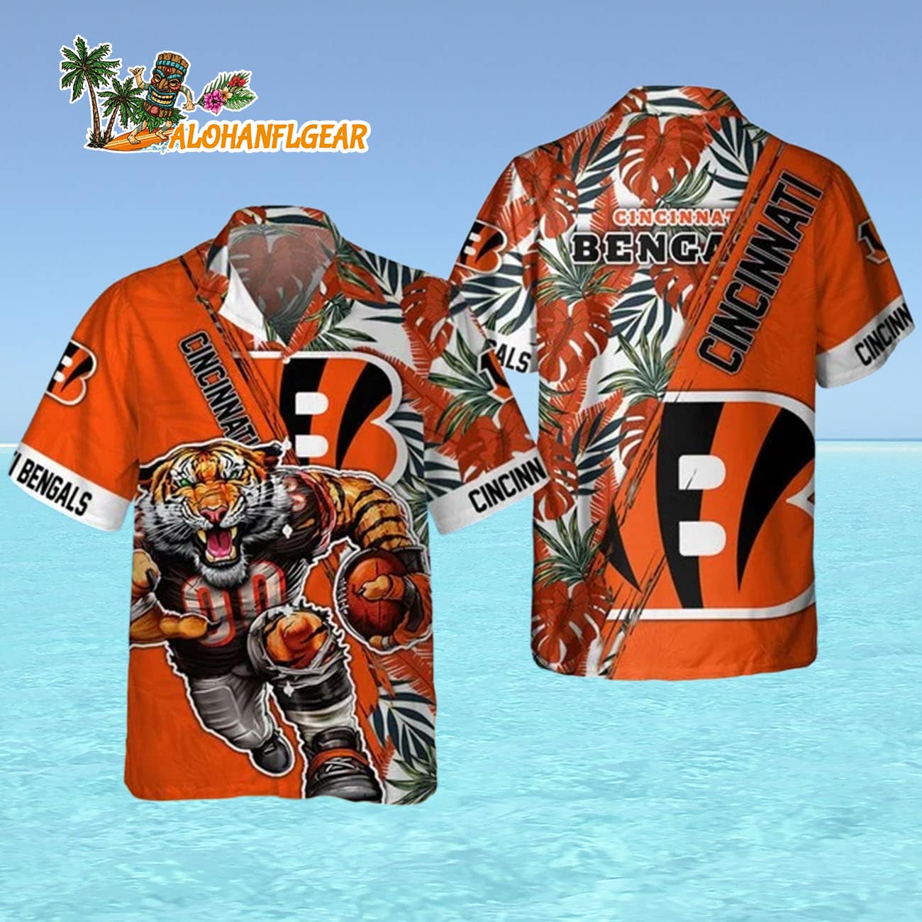 Cincinnati Bengals Mascot Summer Hawaiian Shirt, Cincinnati Bengals Aloha Shirt Cincinnati Bengals Mascot Summer Hawaiian Shirt, Cincinnati Bengals Aloha Shirt