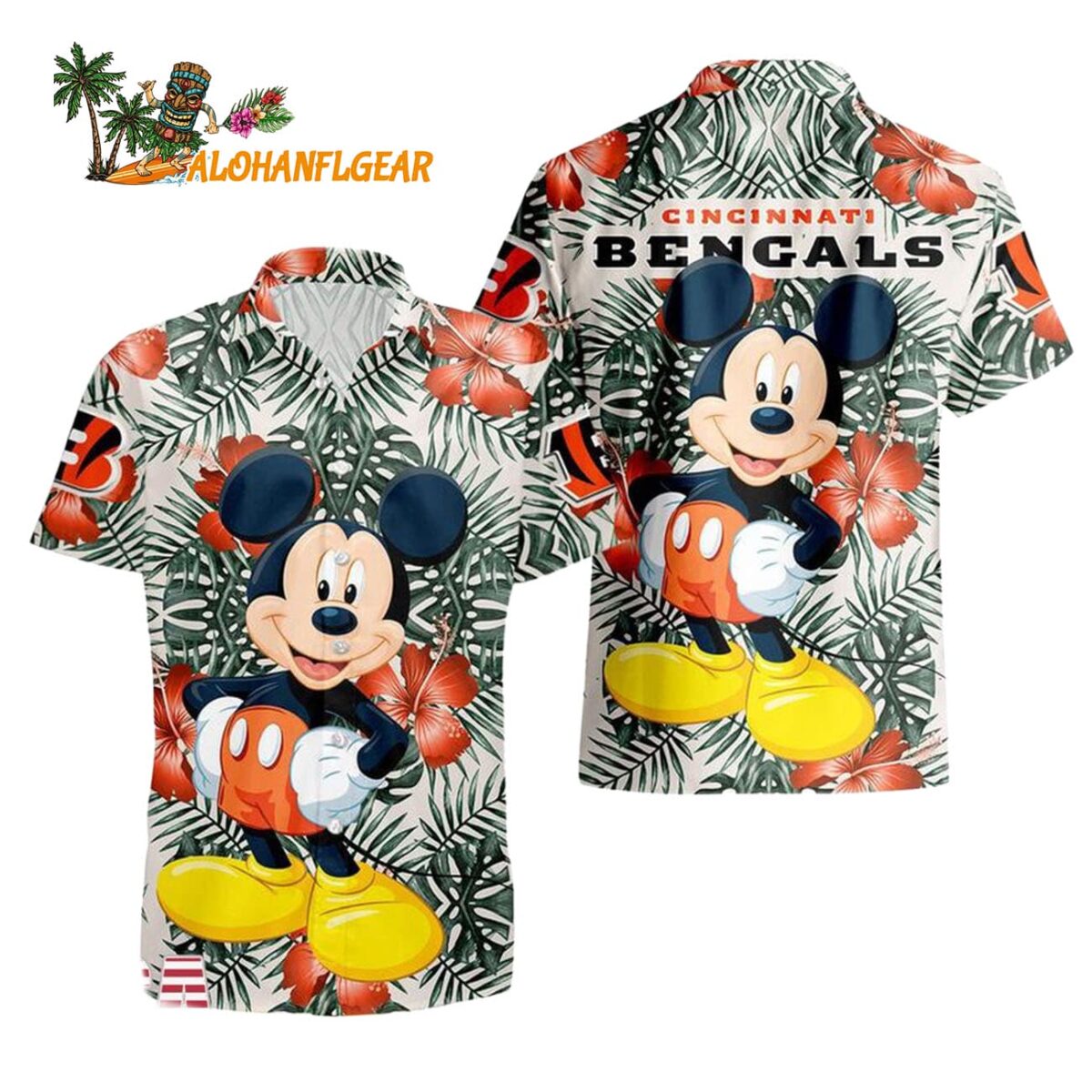 Cincinnati Bengals Mickey Disney Limited Edition Hawaiian Shirt Cincinnati Bengals Aloha Shirt 1