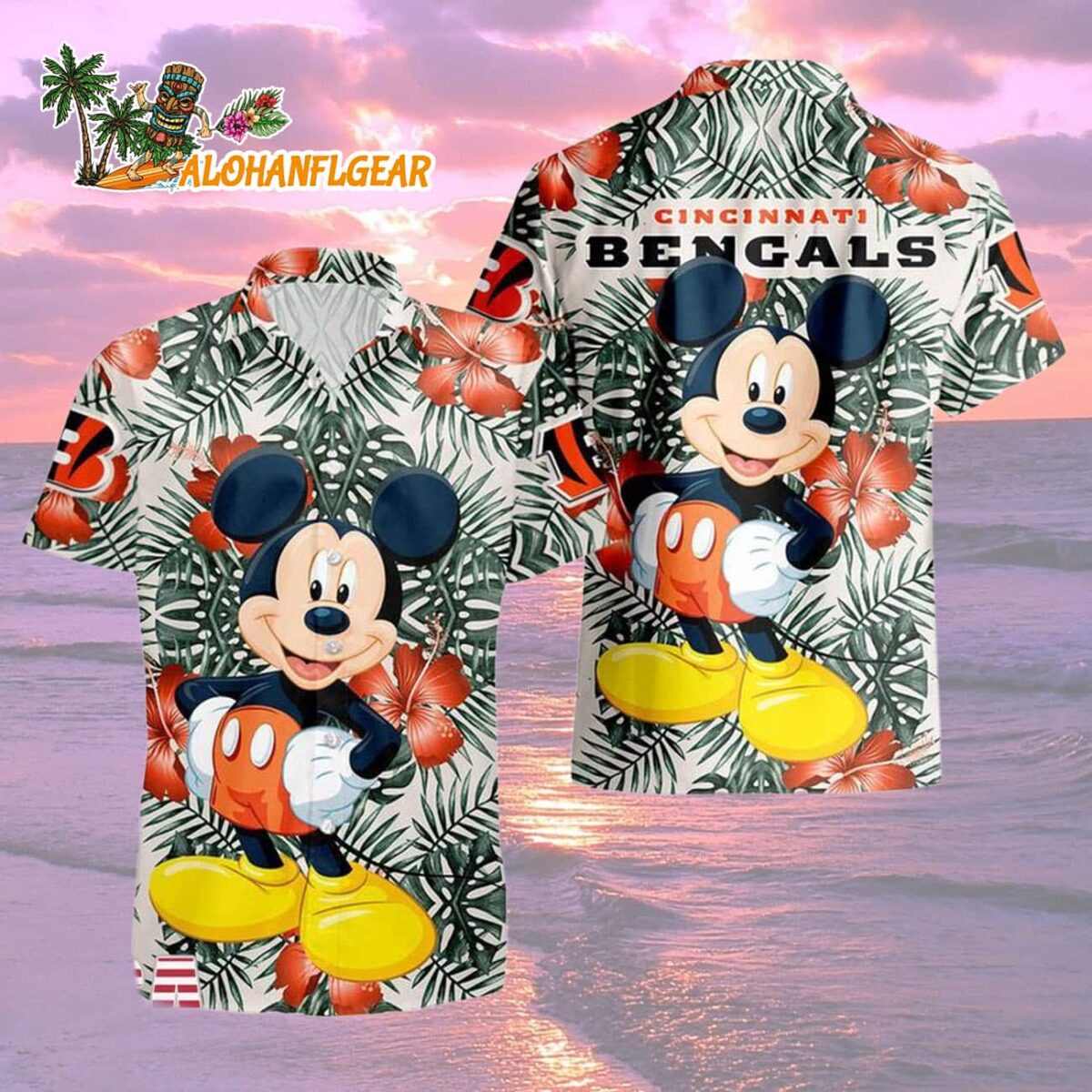 Cincinnati Bengals Mickey Disney Limited Edition Hawaiian Shirt, Cincinnati Bengals Aloha Shirt 1 Cincinnati Bengals Mickey Disney Limited Edition Hawaiian Shirt Cincinnati Bengals Aloha Shirt 2