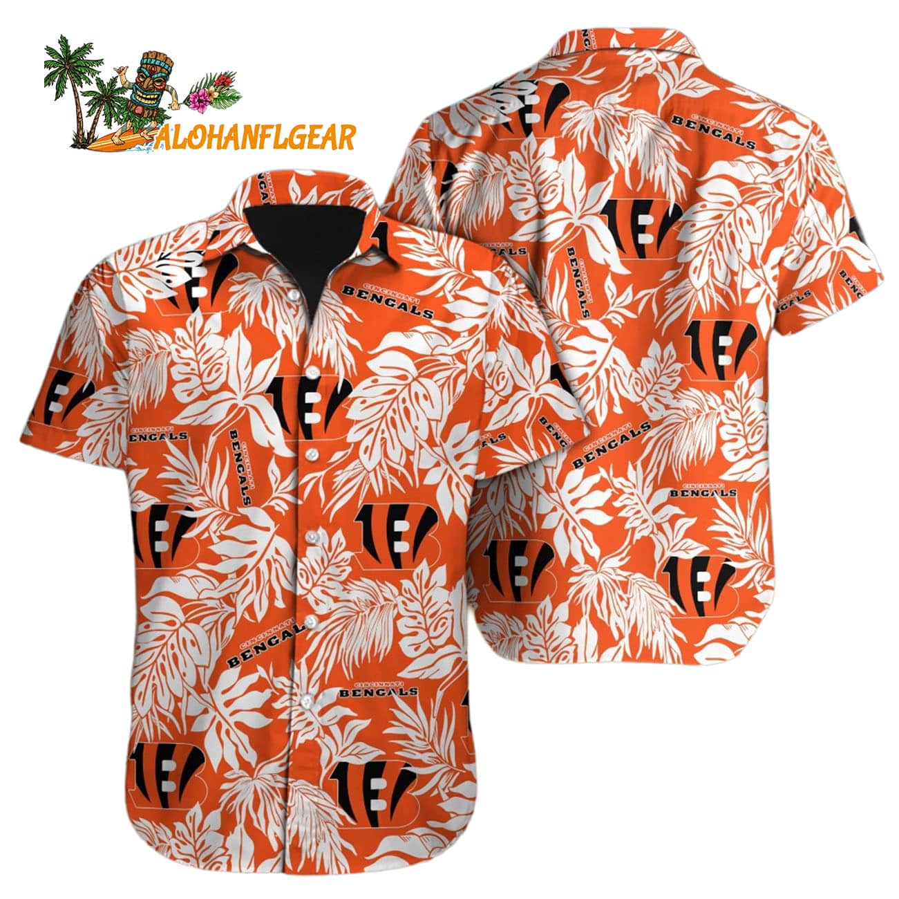 Cincinnati Bengals Tropical Leafs Designs Hawaiian Shirt, Cincinnati Bengals Aloha Shirt Cincinnati Bengals Tropical Leafs Designs Hawaiian Shirt, Cincinnati Bengals Aloha Shirt