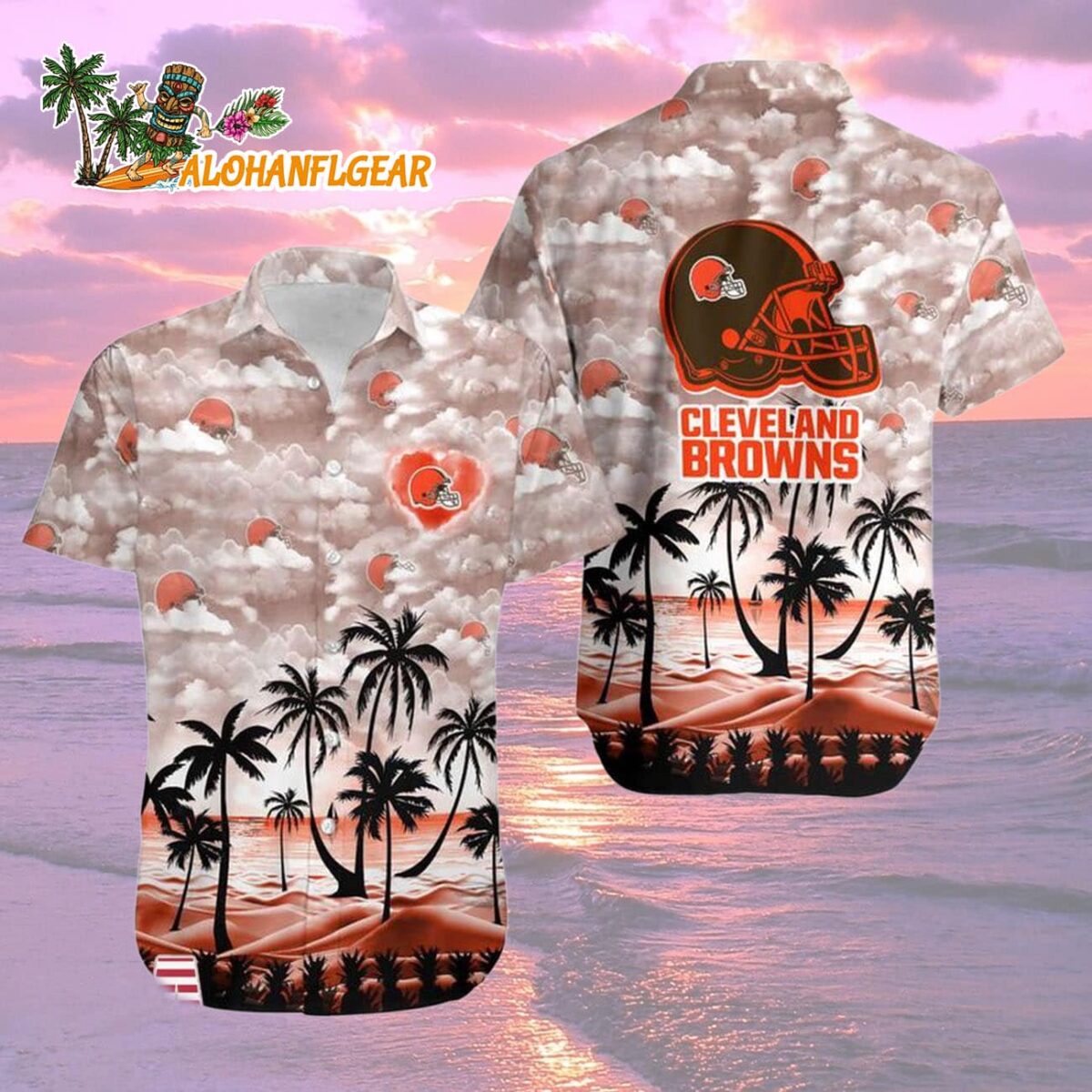 Cleveland Browns Coconut Palms Limited Edition Hawaiian Shirt, Cleveland Browns Aloha Shirt 1 Cleveland Browns Coconut Palms Limited Edition Hawaiian Shirt Cleveland Browns Aloha Shirt 2