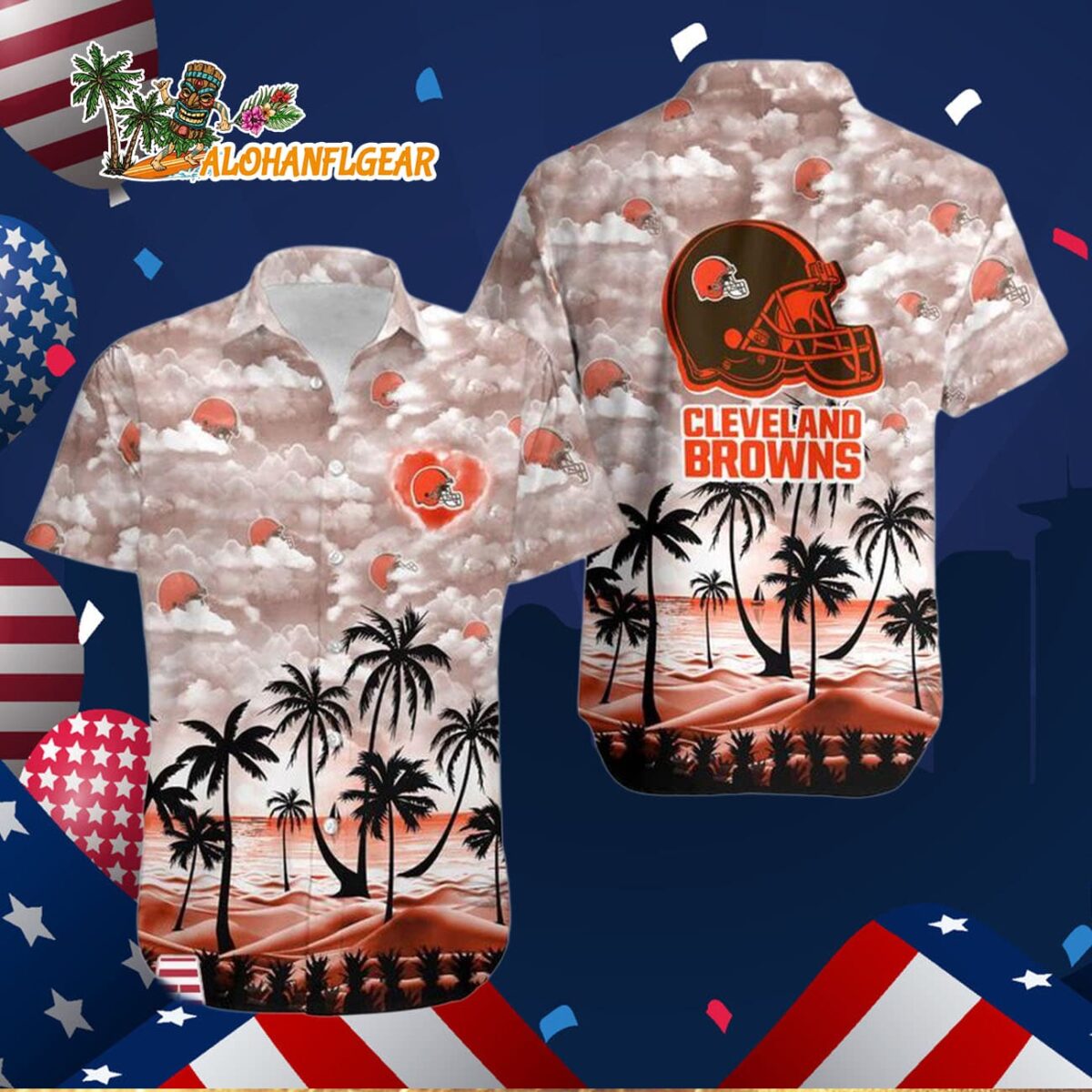 Cleveland Browns Coconut Palms Limited Edition Hawaiian Shirt, Cleveland Browns Aloha Shirt 2 Cleveland Browns Coconut Palms Limited Edition Hawaiian Shirt Cleveland Browns Aloha Shirt 3