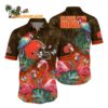 Cleveland Browns Flamingo And Flower Hawaiian ShirtCleveland Browns Aloha Shirt 1