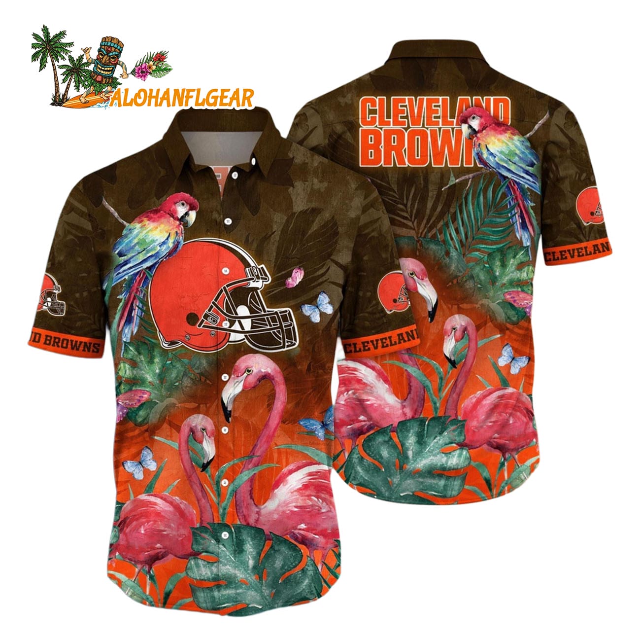 Cleveland Browns Flamingo And Flower Hawaiian ShirtCleveland Browns Aloha Shirt Cleveland Browns Flamingo And Flower Hawaiian ShirtCleveland Browns Aloha Shirt