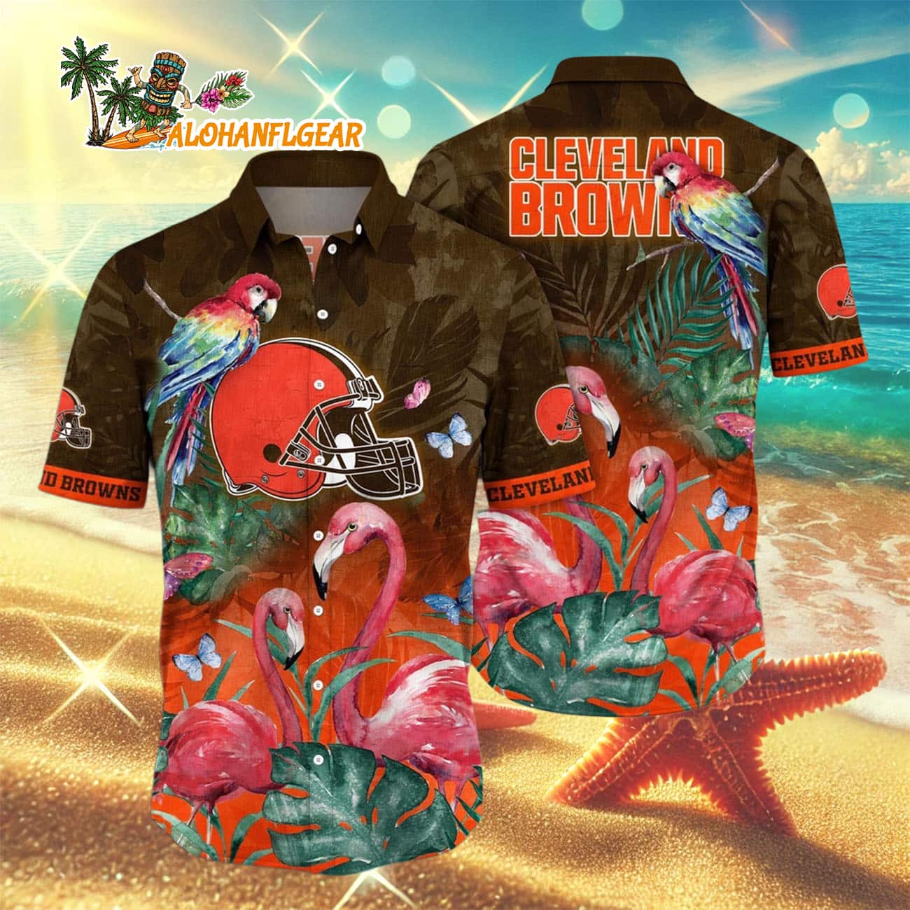 Cleveland Browns Flamingo And Flower Hawaiian ShirtCleveland Browns Aloha Shirt Cleveland Browns Flamingo And Flower Hawaiian ShirtCleveland Browns Aloha Shirt