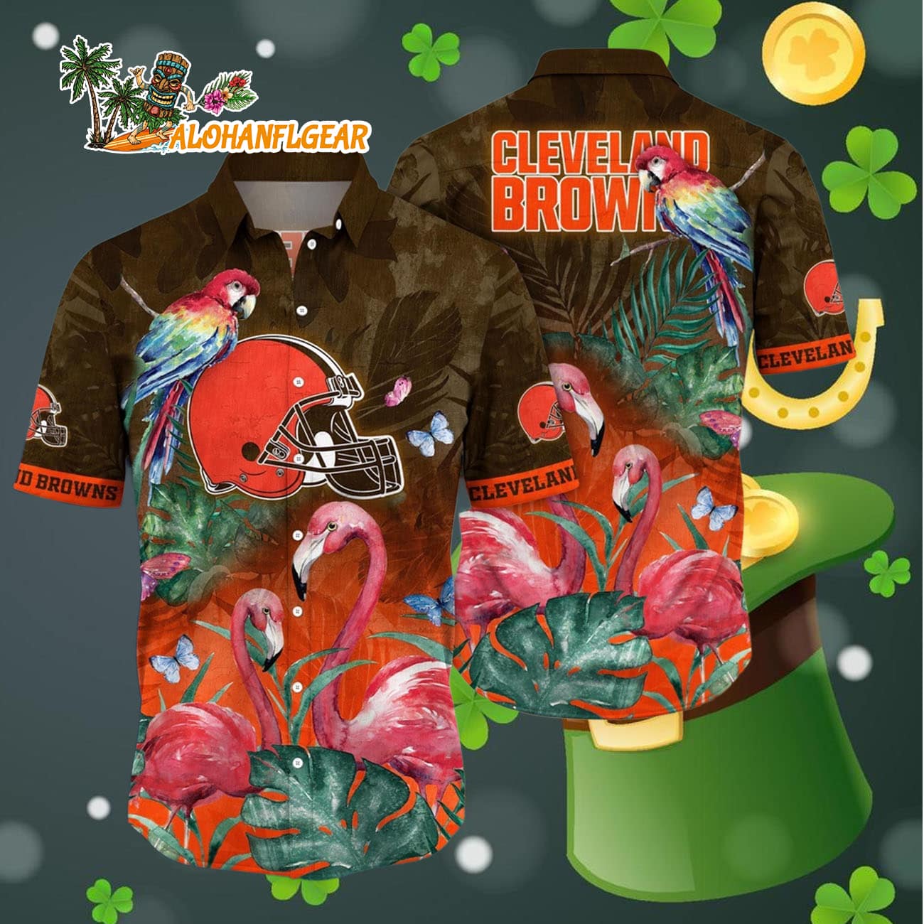 Cleveland Browns Flamingo And Flower Hawaiian ShirtCleveland Browns Aloha Shirt Cleveland Browns Flamingo And Flower Hawaiian ShirtCleveland Browns Aloha Shirt