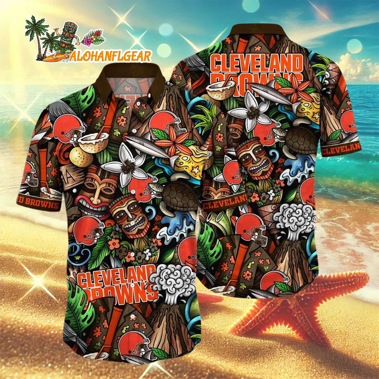 Cleveland Browns Flower Tiki Me Off Hawaiian ShirtCleveland Browns Aloha Shirt Cleveland Browns Flower Tiki Me Off Hawaiian ShirtCleveland Browns Aloha Shirt