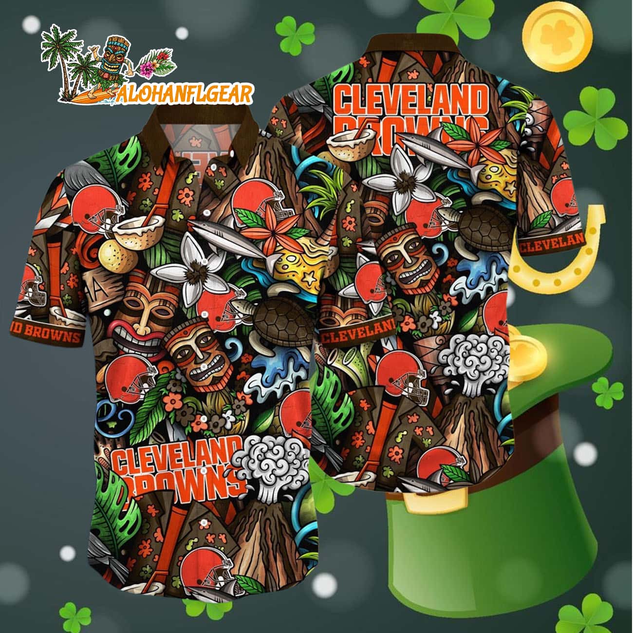 Cleveland Browns Flower Tiki Me Off Hawaiian ShirtCleveland Browns Aloha Shirt Cleveland Browns Flower Tiki Me Off Hawaiian ShirtCleveland Browns Aloha Shirt