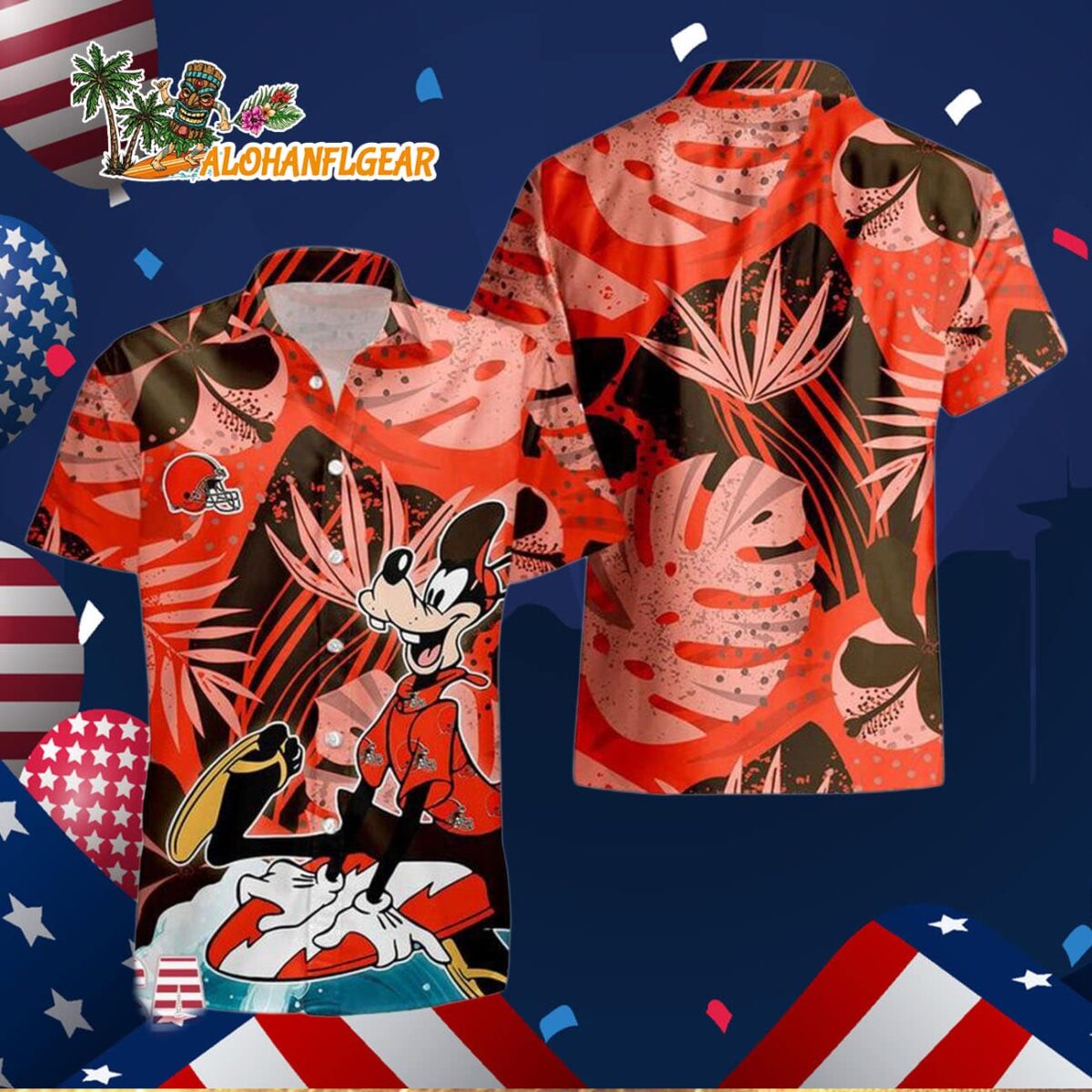 Cleveland Browns Goofy Disney Limited Edition Hawaiian Shirt, Cleveland Browns Aloha Shirt 2 Cleveland Browns Goofy Disney Limited Edition Hawaiian Shirt Cleveland Browns Aloha Shirt 3