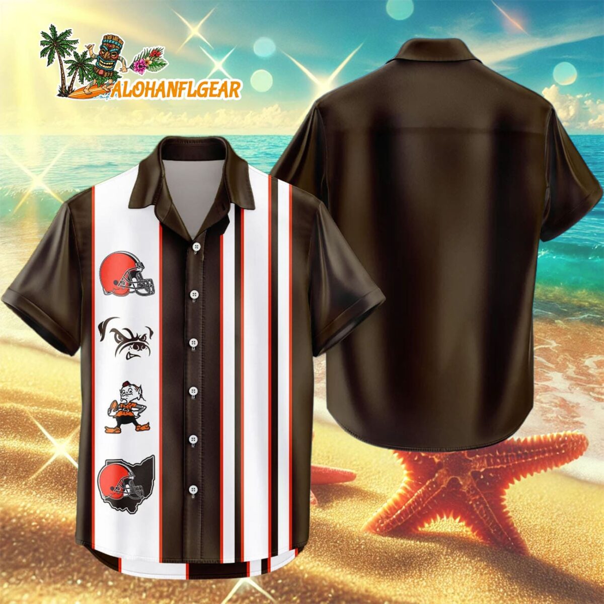 Cleveland Browns Hawaiian Shirt Classic Color Contrast 3