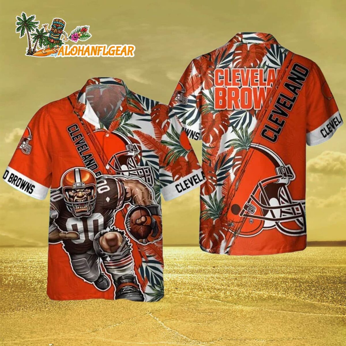 Cleveland Browns Mascot Summer Hawaiian Shirt, Cleveland Browns Aloha Shirt 2 Cleveland Browns Mascot Summer Hawaiian Shirt Cleveland Browns Aloha Shirt 3