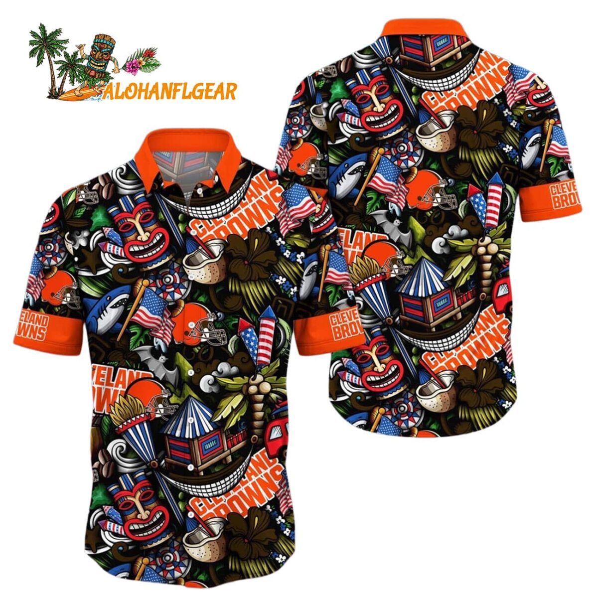 Cleveland Browns Tiki Me Off Hawaiian ShirtCleveland Browns Aloha Shirt 1