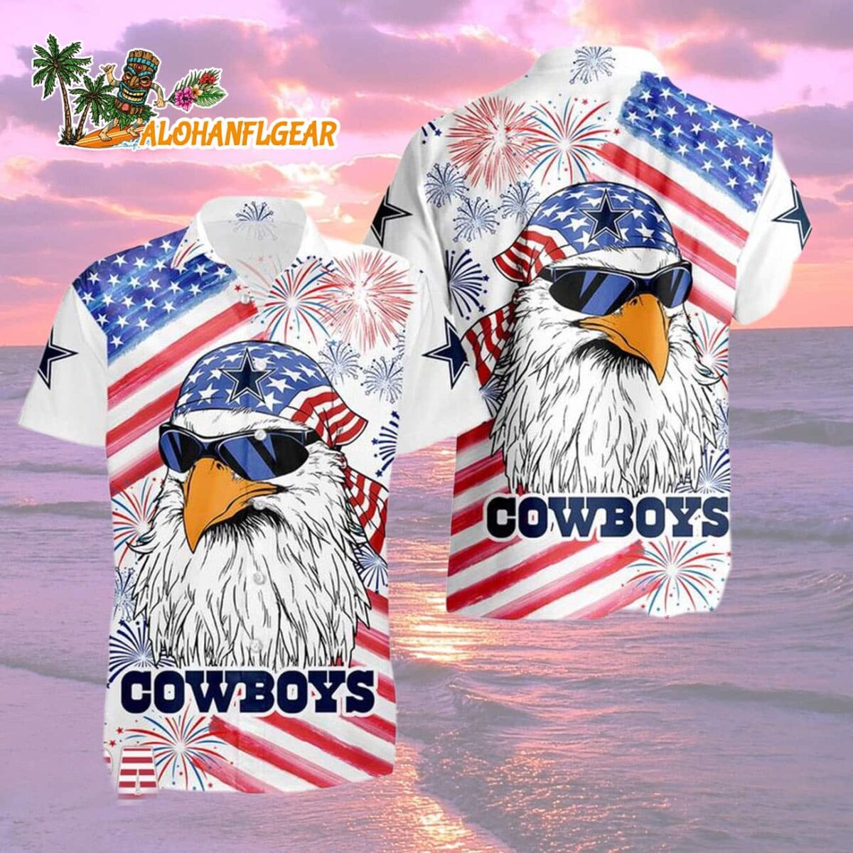 Dallas Cowboys American Eagle Emblem Hawaiian Shirt 1 Dallas Cowboys American Eagle Emblem Hawaiian Shirt Dallas Cowboys Aloha Shirt 2