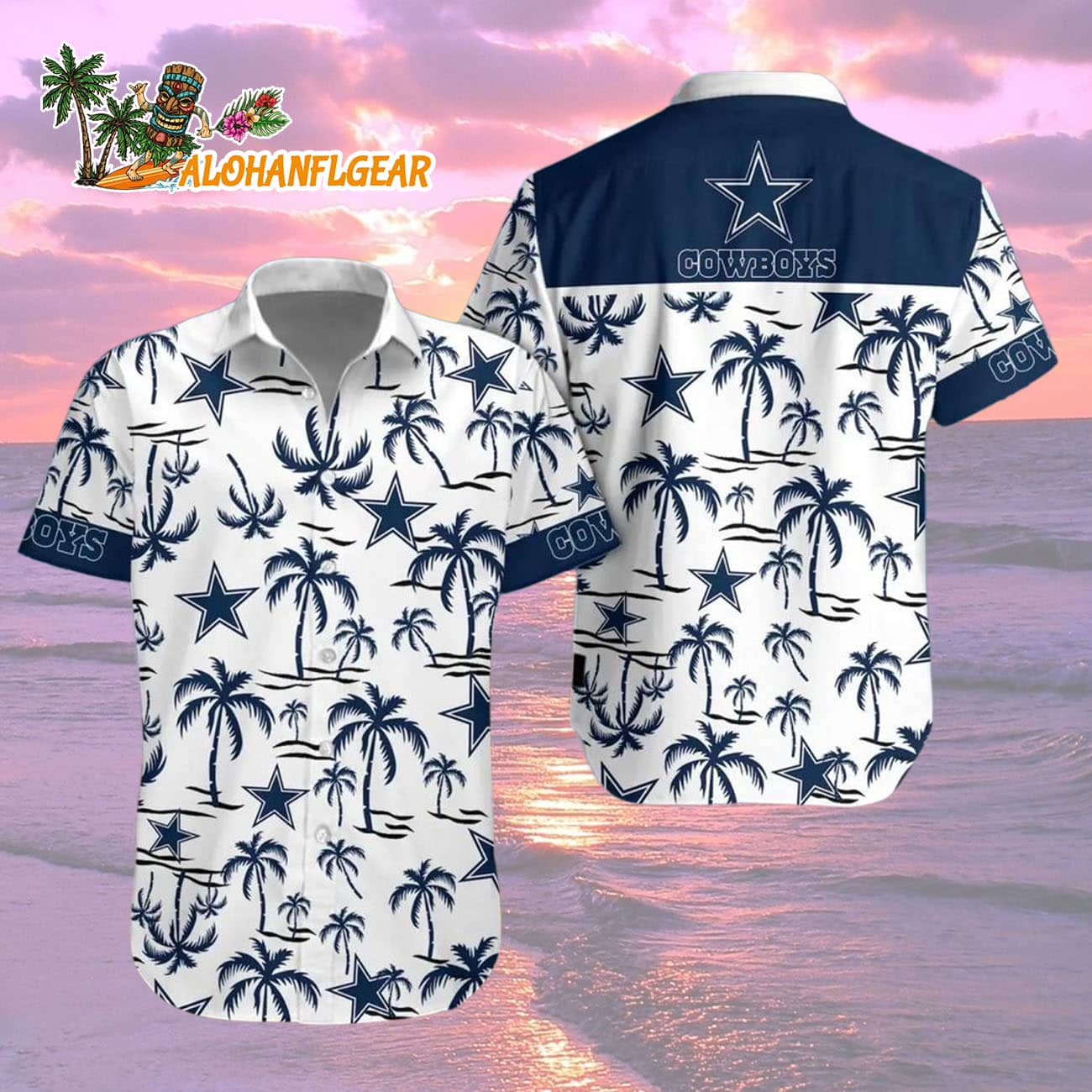 Dallas Cowboys Coconut Logo Beach Hawaiian Shirt, NFL Aloha Shirt Dallas Cowboys Coconut Logo Beach Hawaiian Shirt, NFL Aloha Shirt