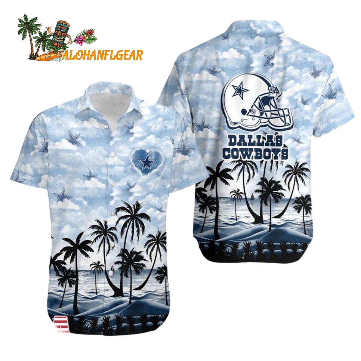 Dallas Cowboys Coconut Palms Limited Edition Hawaiian Shirt Dallas Cowboys Aloha Shirt 1