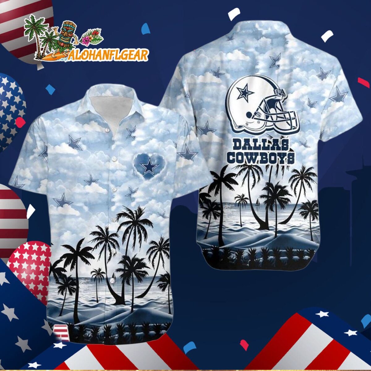 Dallas Cowboys Coconut Palms Limited Edition Hawaiian Shirt, Dallas Cowboys Aloha Shirt 2 Dallas Cowboys Coconut Palms Limited Edition Hawaiian Shirt Dallas Cowboys Aloha Shirt 3