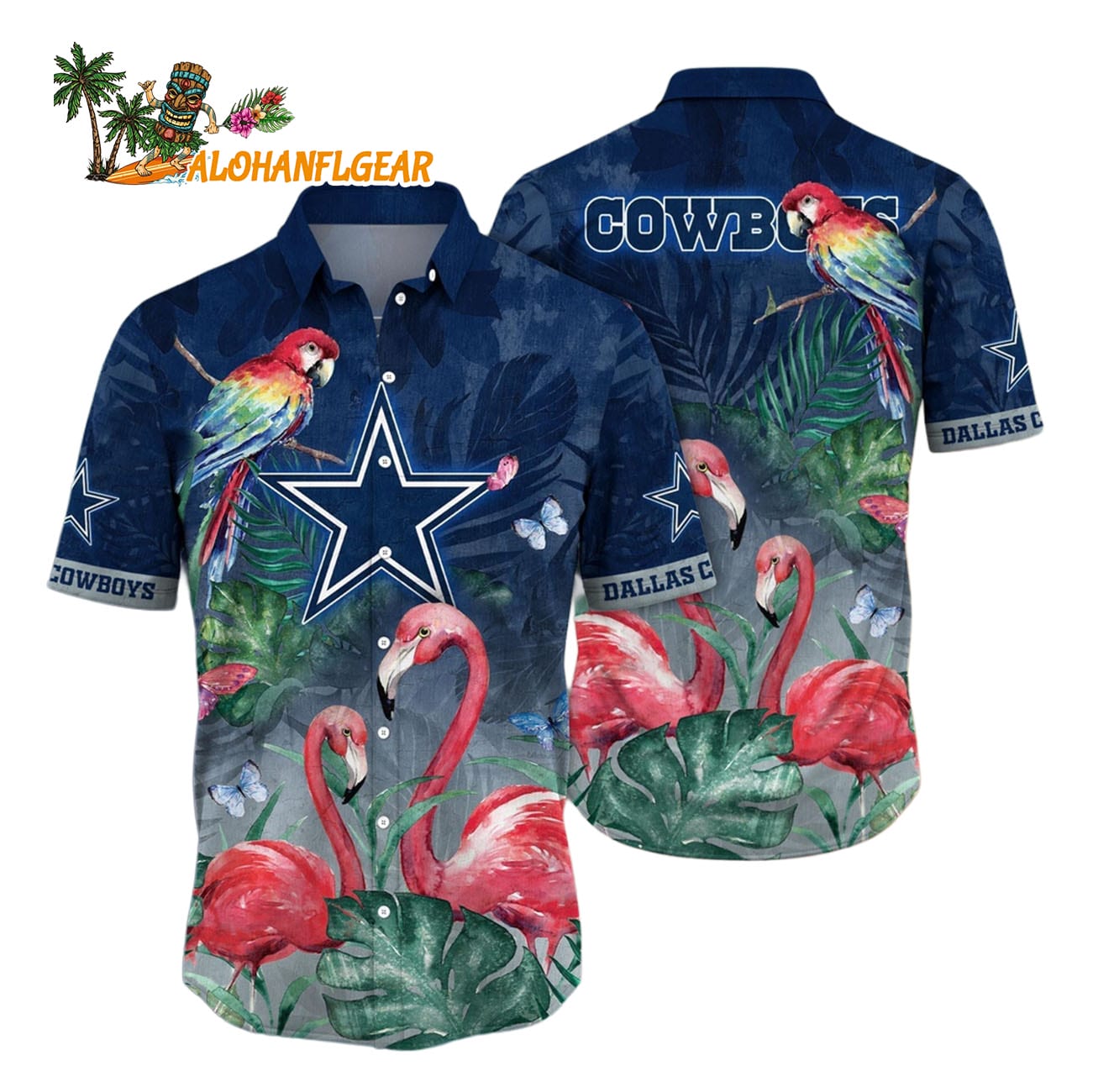 Dallas Cowboys Flamingo And Flower Hawaiian Shirt, Dallas Cowboys Aloha Shirt Dallas Cowboys Flamingo And Flower Hawaiian Shirt, Dallas Cowboys Aloha Shirt