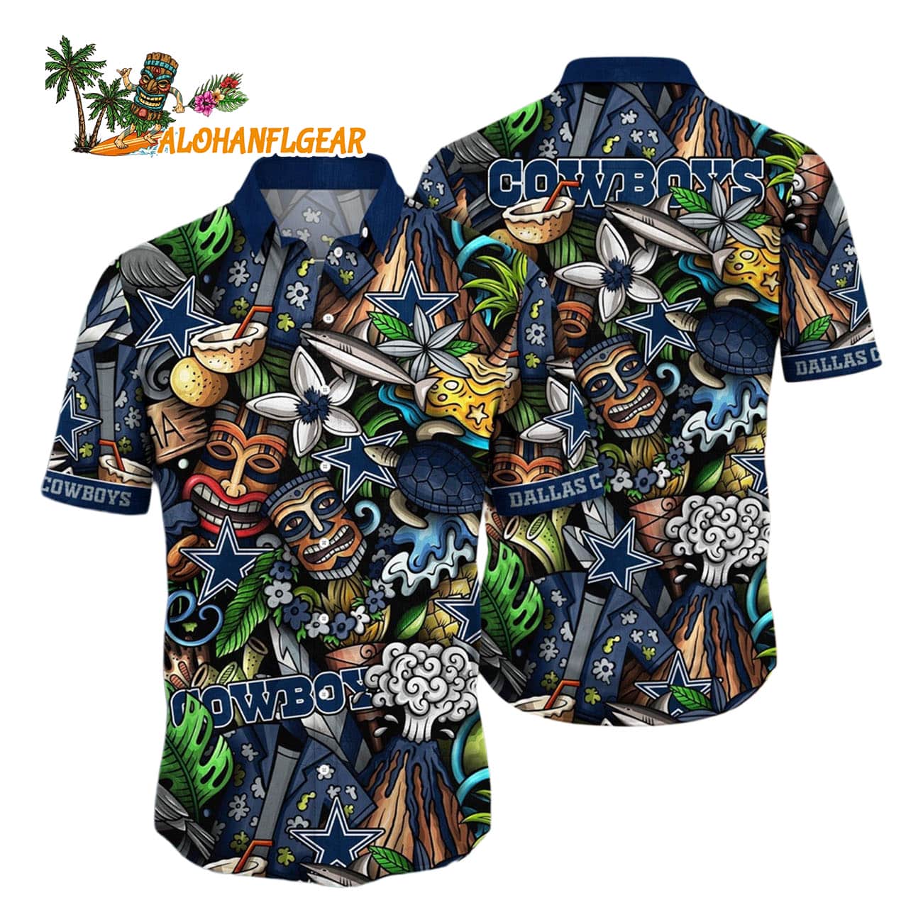 Dallas Cowboys Flower Tiki Me Off Hawaiian Shirt, Dallas Cowboys Aloha Shirt Dallas Cowboys Flower Tiki Me Off Hawaiian Shirt, Dallas Cowboys Aloha Shirt