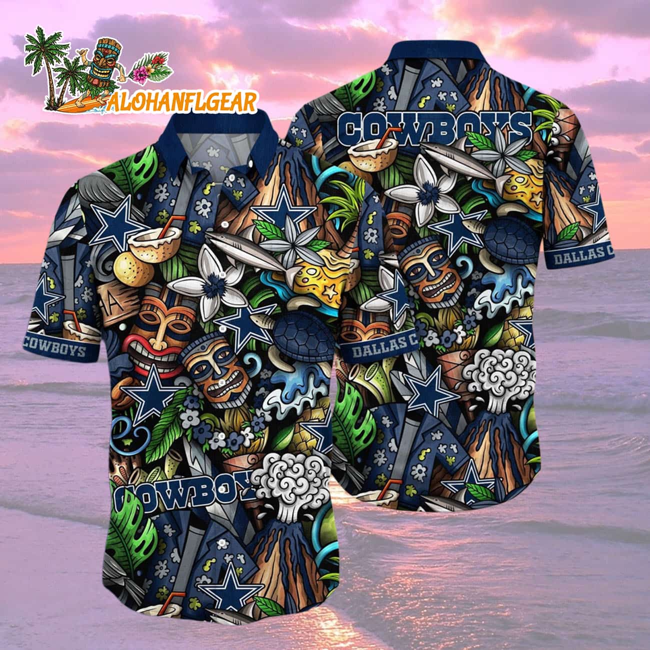 Dallas Cowboys Flower Tiki Me Off Hawaiian Shirt, Dallas Cowboys Aloha Shirt Dallas Cowboys Flower Tiki Me Off Hawaiian Shirt, Dallas Cowboys Aloha Shirt