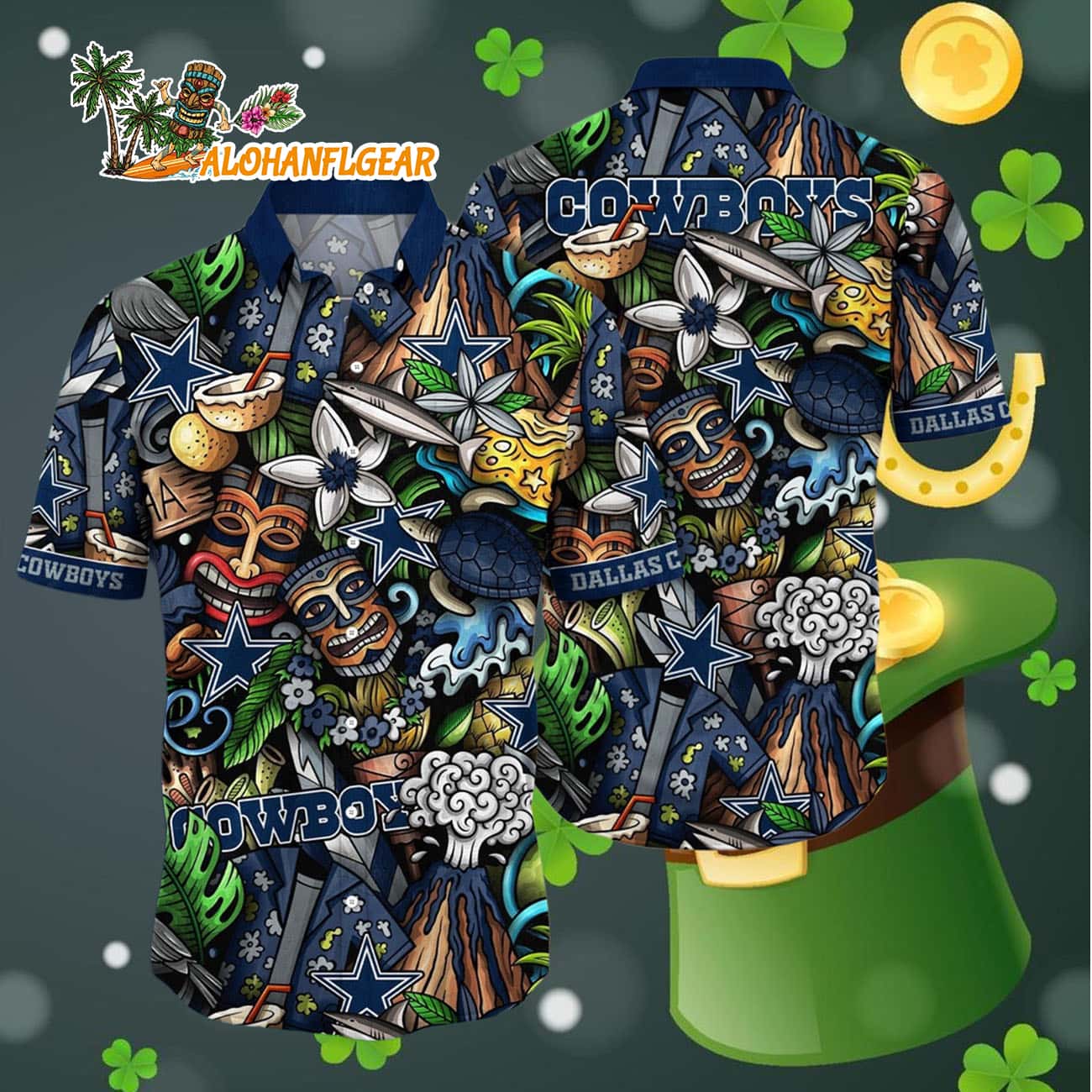 Dallas Cowboys Flower Tiki Me Off Hawaiian Shirt, Dallas Cowboys Aloha Shirt Dallas Cowboys Flower Tiki Me Off Hawaiian Shirt, Dallas Cowboys Aloha Shirt