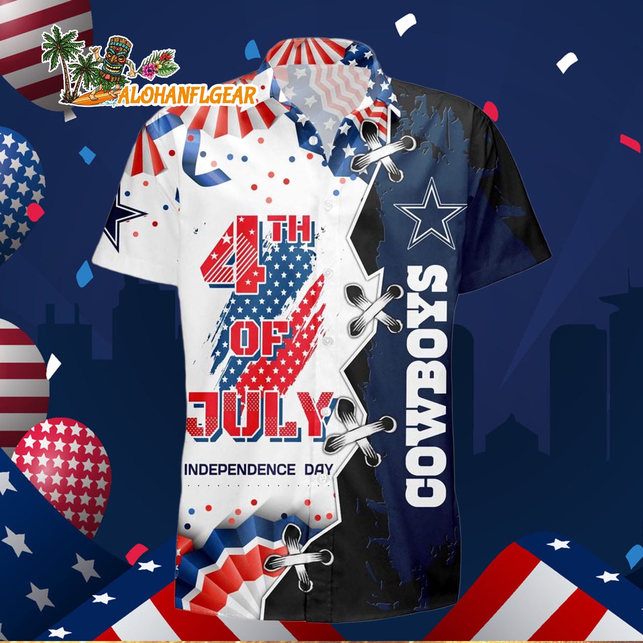 Dallas Cowboys Happy Independence Day Resurgence Hawaiian Shirt, NFL Aloha Shirt Dallas Cowboys Happy Independence Day Resurgence Hawaiian Shirt, NFL Aloha Shirt