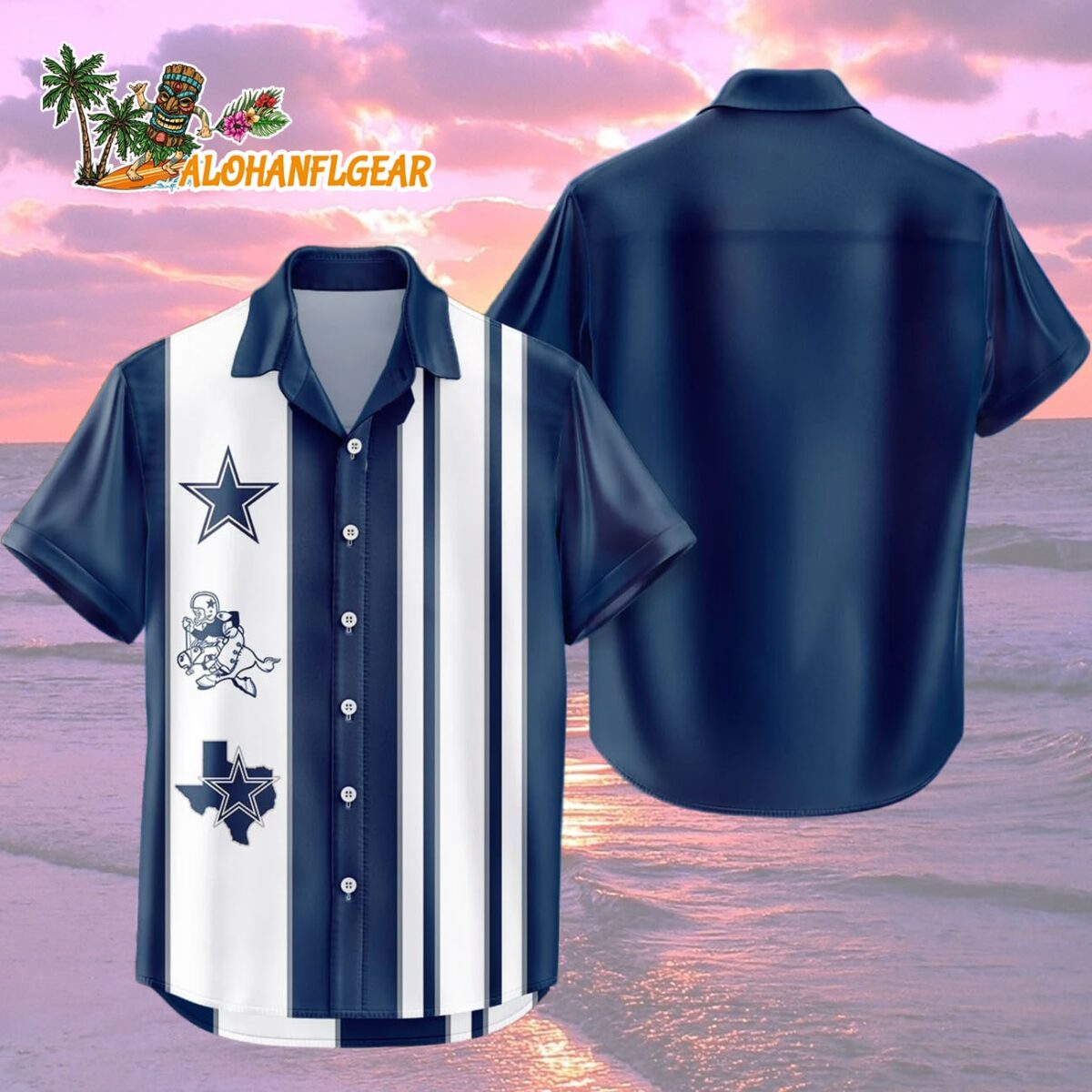 Dallas Cowboys Hawaiian Shirt Classic Color Contrast 2