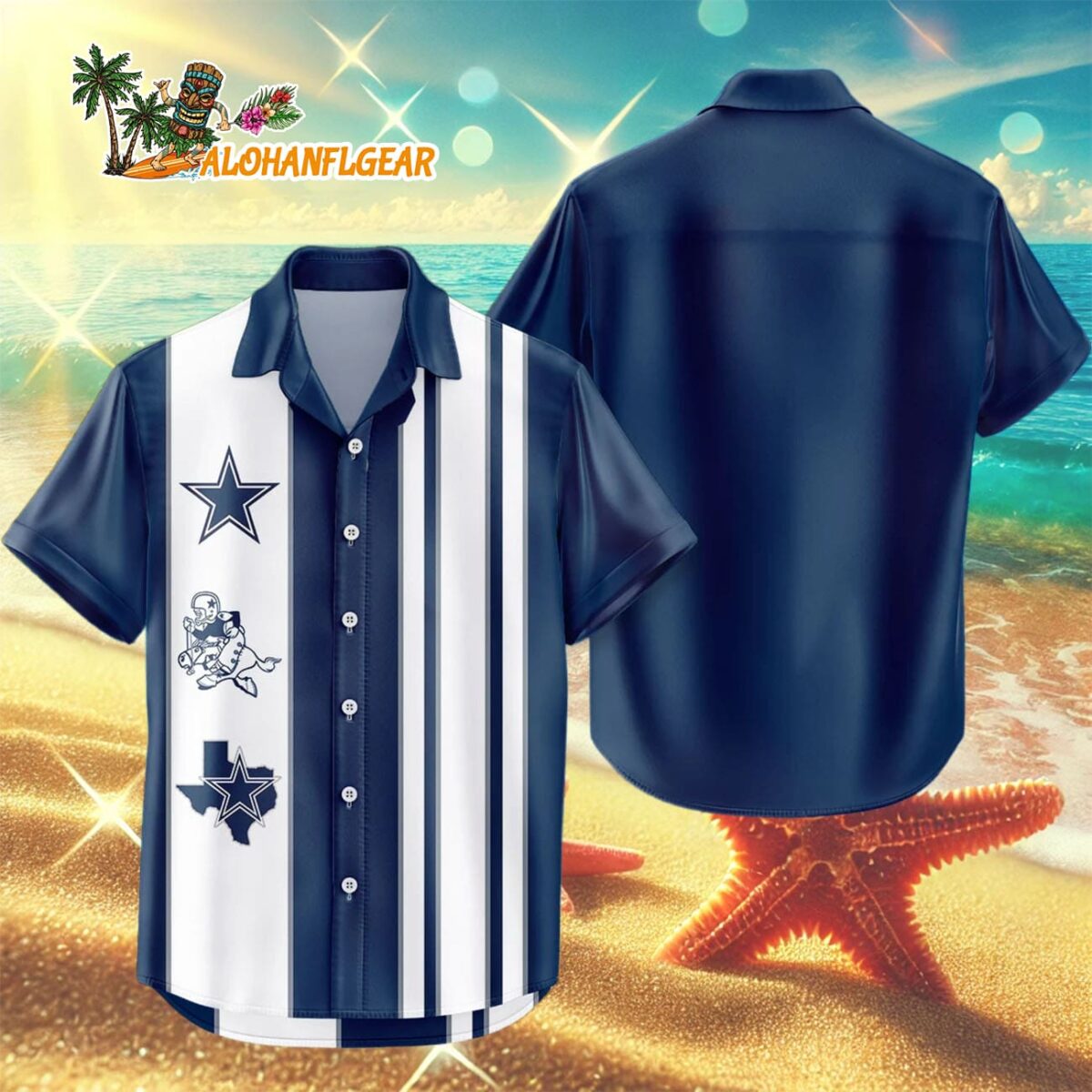 Dallas Cowboys Hawaiian Shirt Classic Color Contrast 3