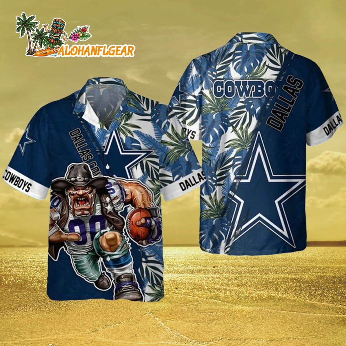 Dallas Cowboys Mascot Summer Hawaiian Shirt Dallas Cowboys Aloha Shirt 3