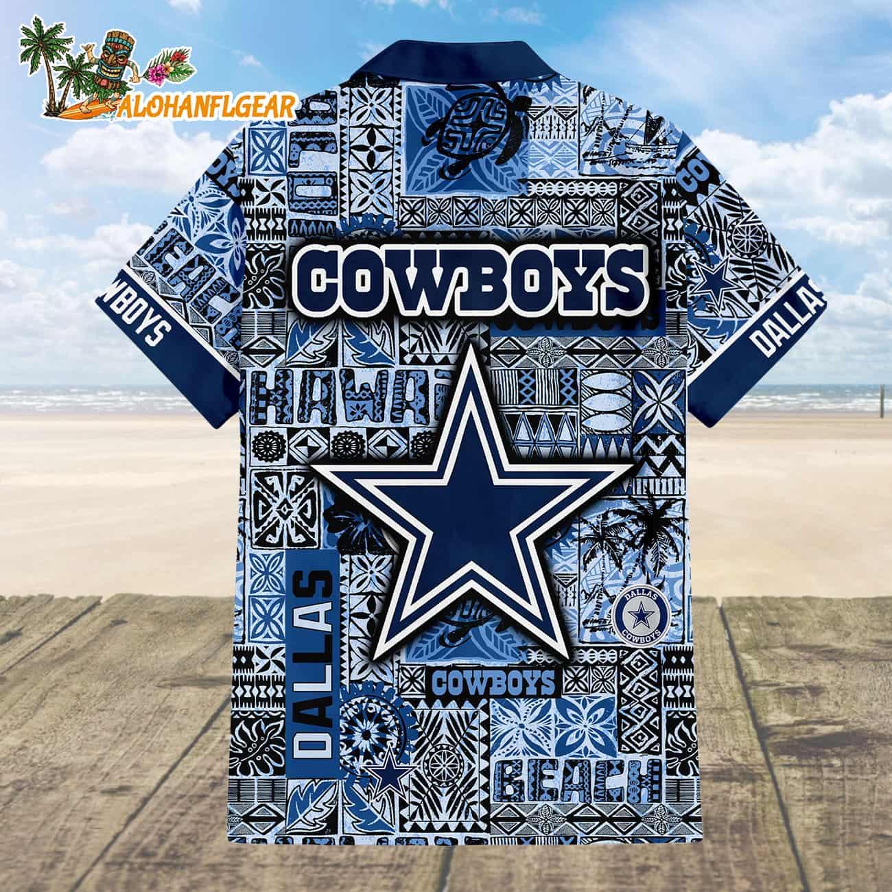 Dallas Cowboys Tapa Patterns Hawaiian Shirt, NFL Aloha Shirt Dallas Cowboys Tapa Patterns Hawaiian Shirt, NFL Aloha Shirt