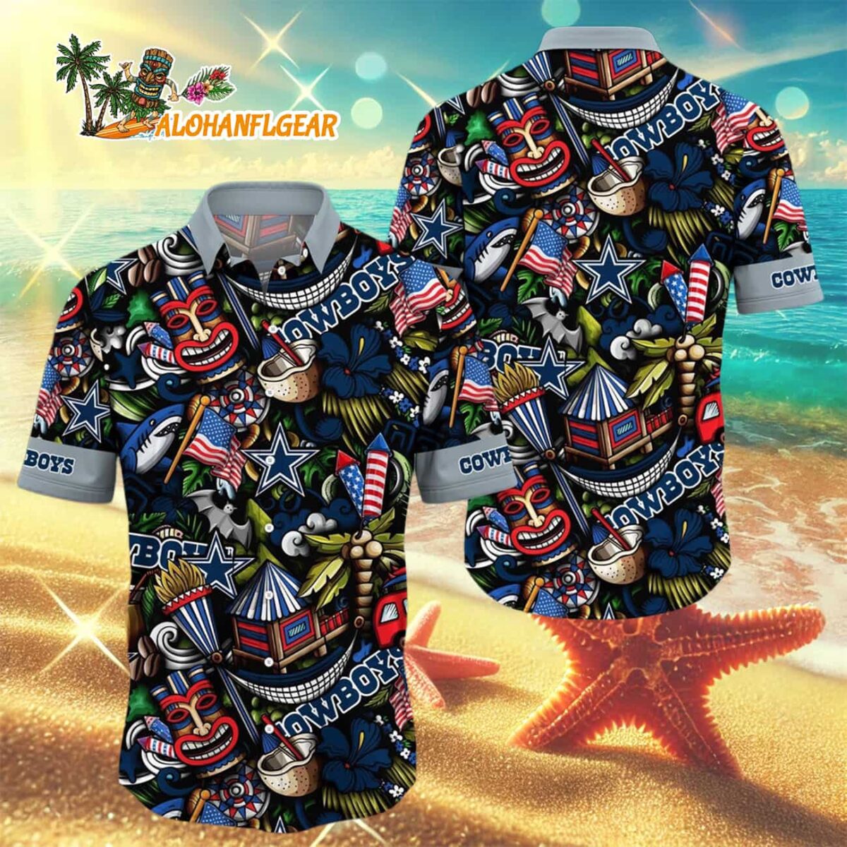 Dallas Cowboys Tiki Me Off Hawaiian Shirt Dallas Cowboys Aloha Shirt 3