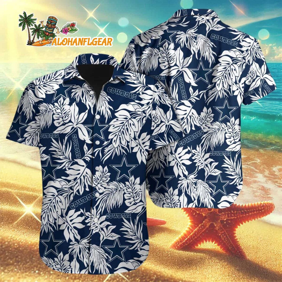 Dallas Cowboys Tropical Leafs Designs Hawaiian Shirt Dallas Cowboys Aloha Shirt 3