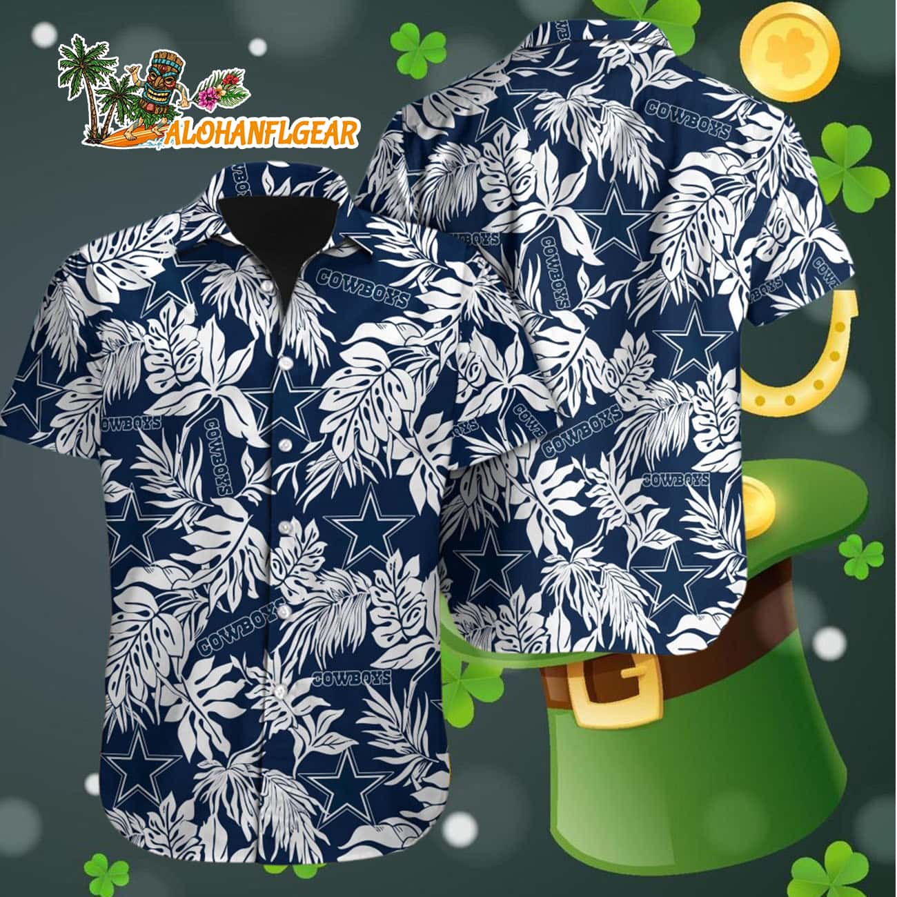 Dallas Cowboys Tropical Leafs Designs Hawaiian Shirt, Dallas Cowboys Aloha Shirt Dallas Cowboys Tropical Leafs Designs Hawaiian Shirt, Dallas Cowboys Aloha Shirt