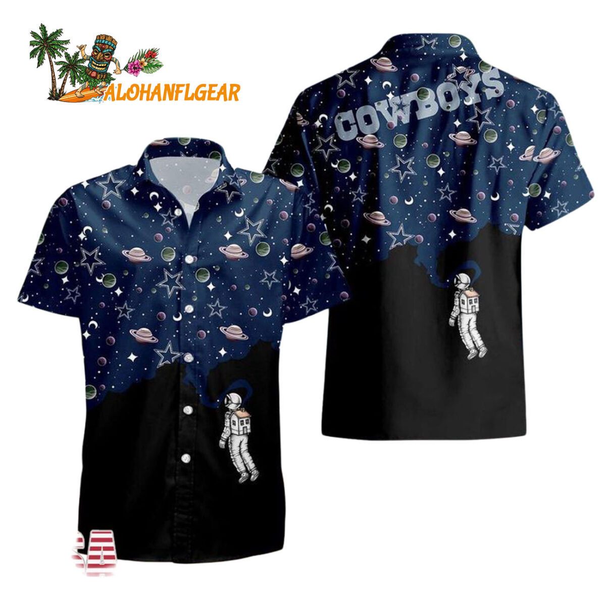 Dallas Cowboys Universal Astronaut Pattern Hawaiian Shirt Dallas Cowboys Aloha Shirt 1