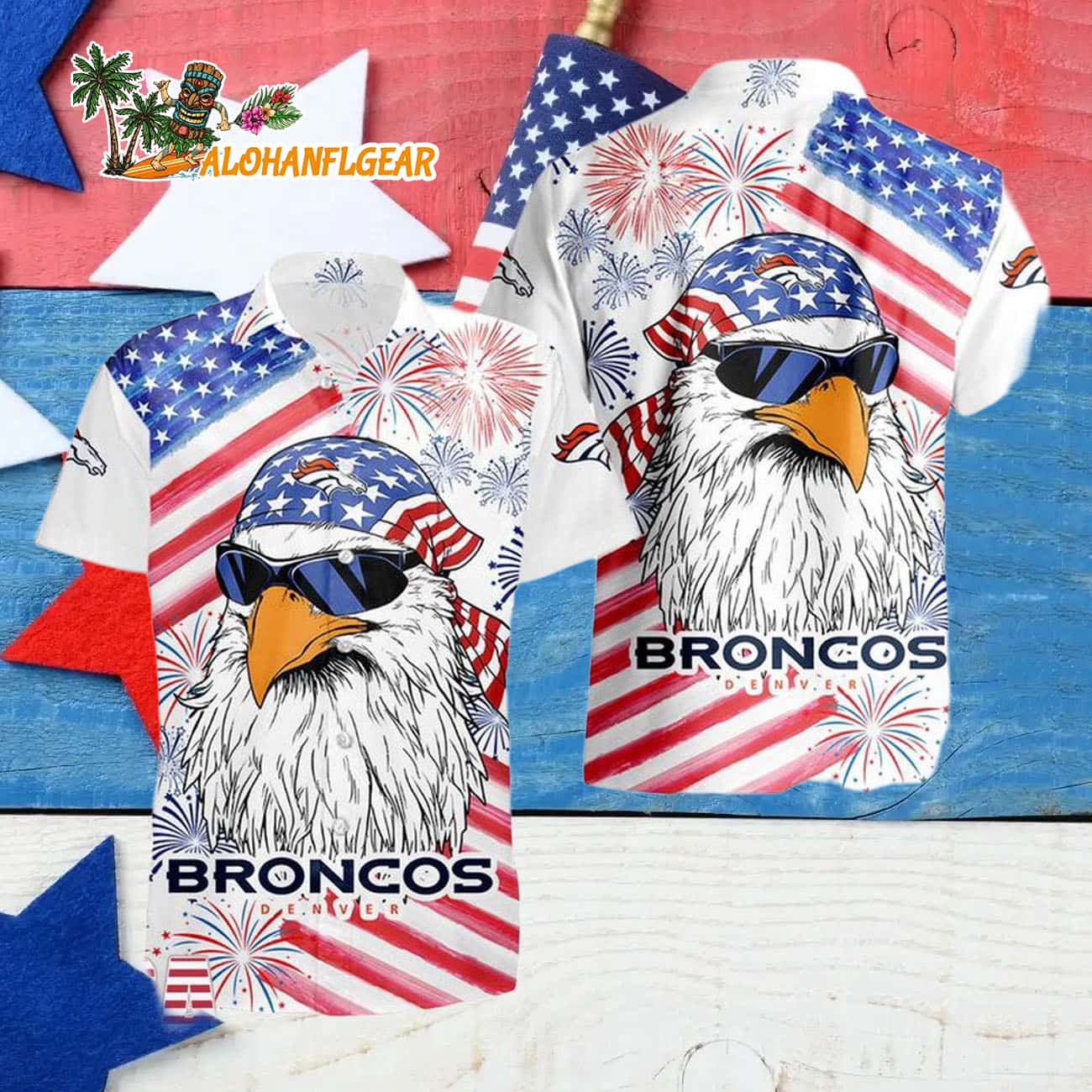 Denver Broncos American Eagle Emblem Hawaiian Shirt Denver Broncos American Eagle Emblem Hawaiian Shirt