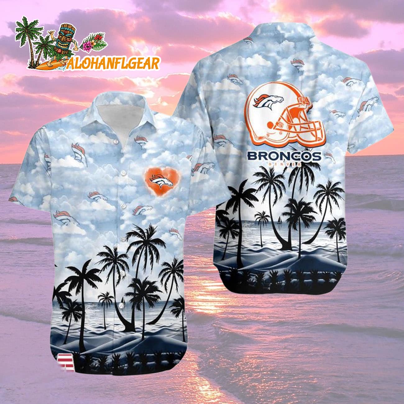 Denver Broncos Coconut Palms Limited Edition Hawaiian Shirt, Denver Broncos Aloha Shirt Denver Broncos Coconut Palms Limited Edition Hawaiian Shirt, Denver Broncos Aloha Shirt