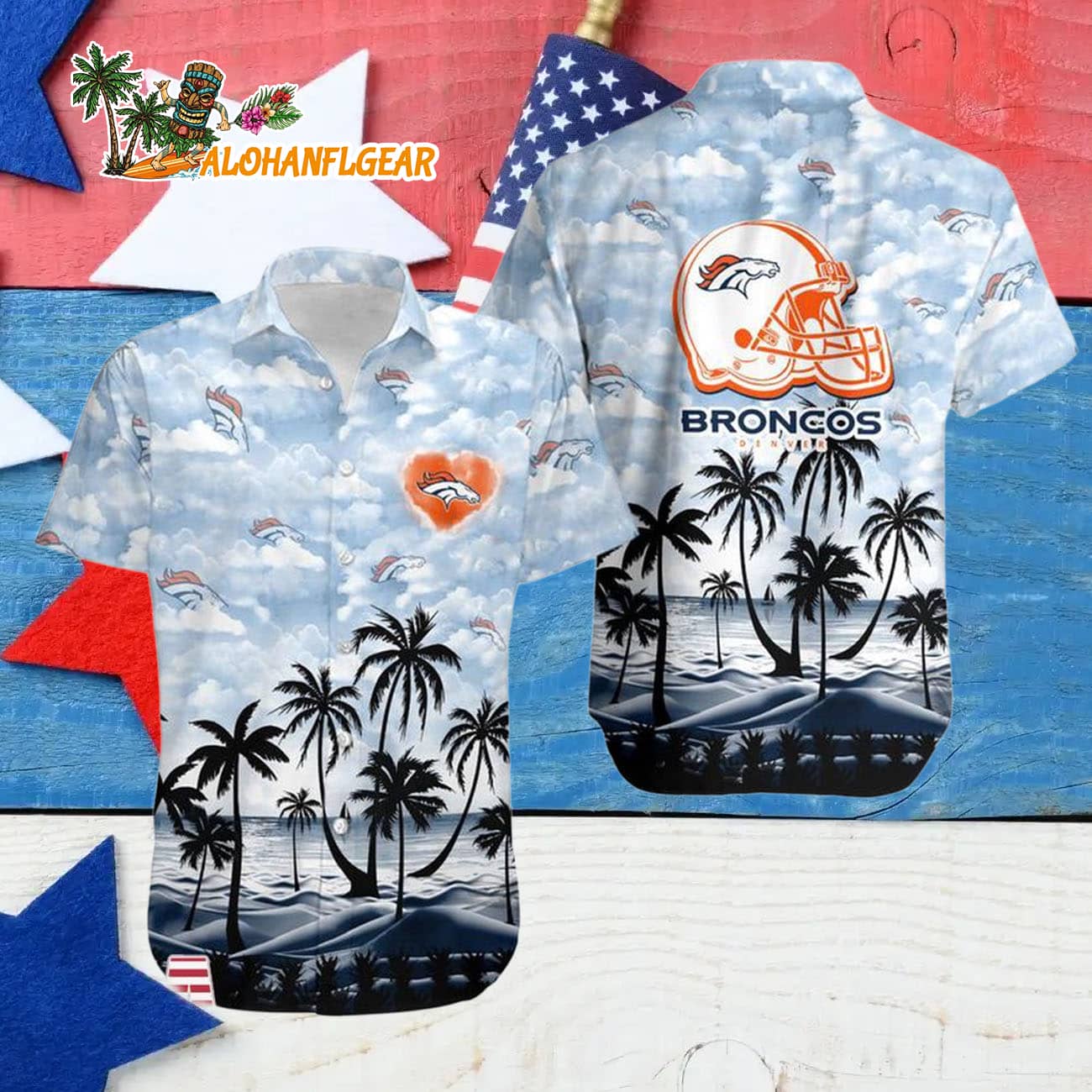 Denver Broncos Coconut Palms Limited Edition Hawaiian Shirt, Denver Broncos Aloha Shirt Denver Broncos Coconut Palms Limited Edition Hawaiian Shirt, Denver Broncos Aloha Shirt